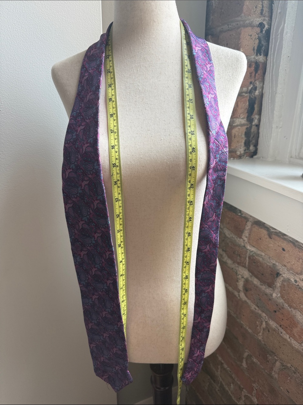 Robert Talbott Purple Paisley Skinny Scarf